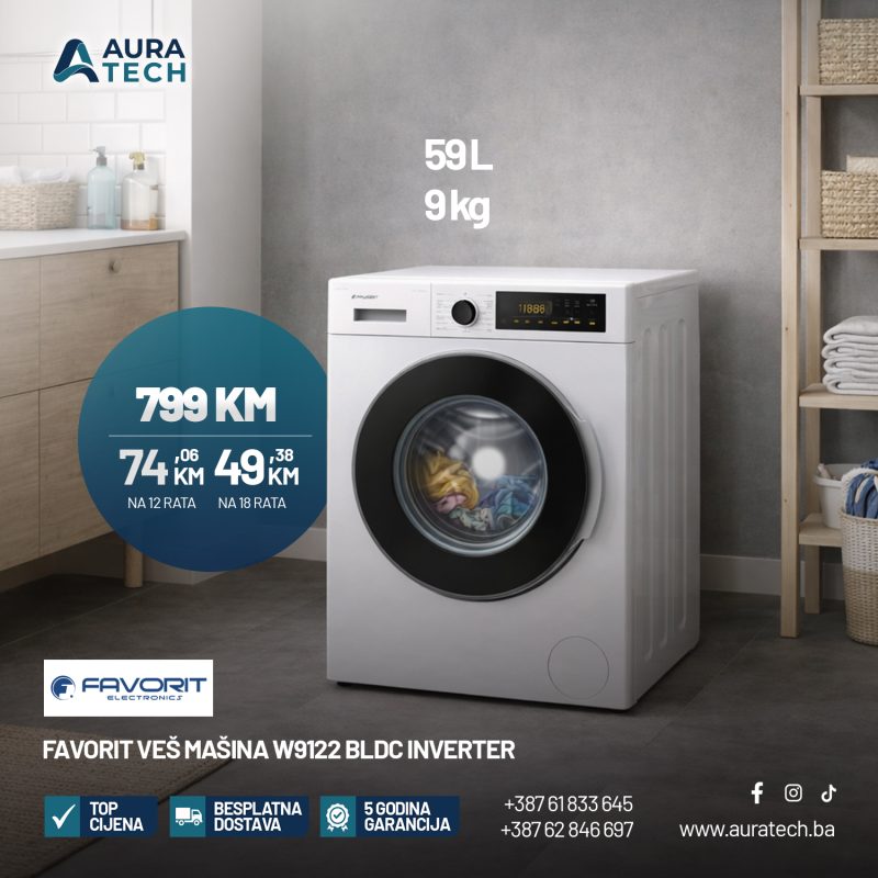 FAVORIT VEŠ MAŠINA W9122 BLDC INVERTER